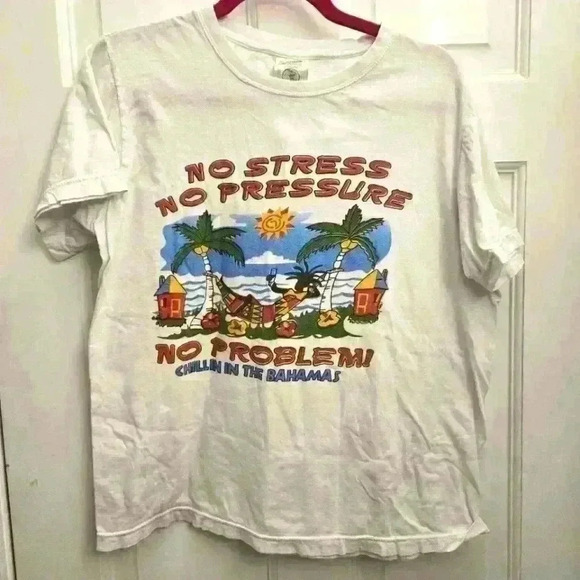 thriller banana design Tops - Vintage Limited Edition Thriller Banana design Bahamas White Shirt,Size M